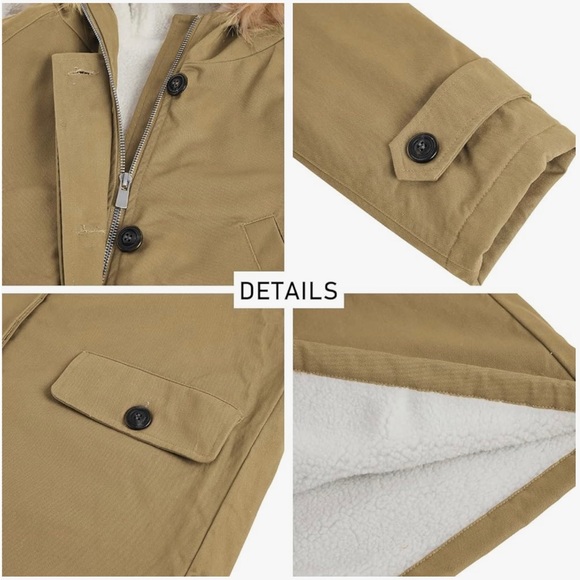 Tan Coat, Hooded, Sz S/M - Picture 5 of 7